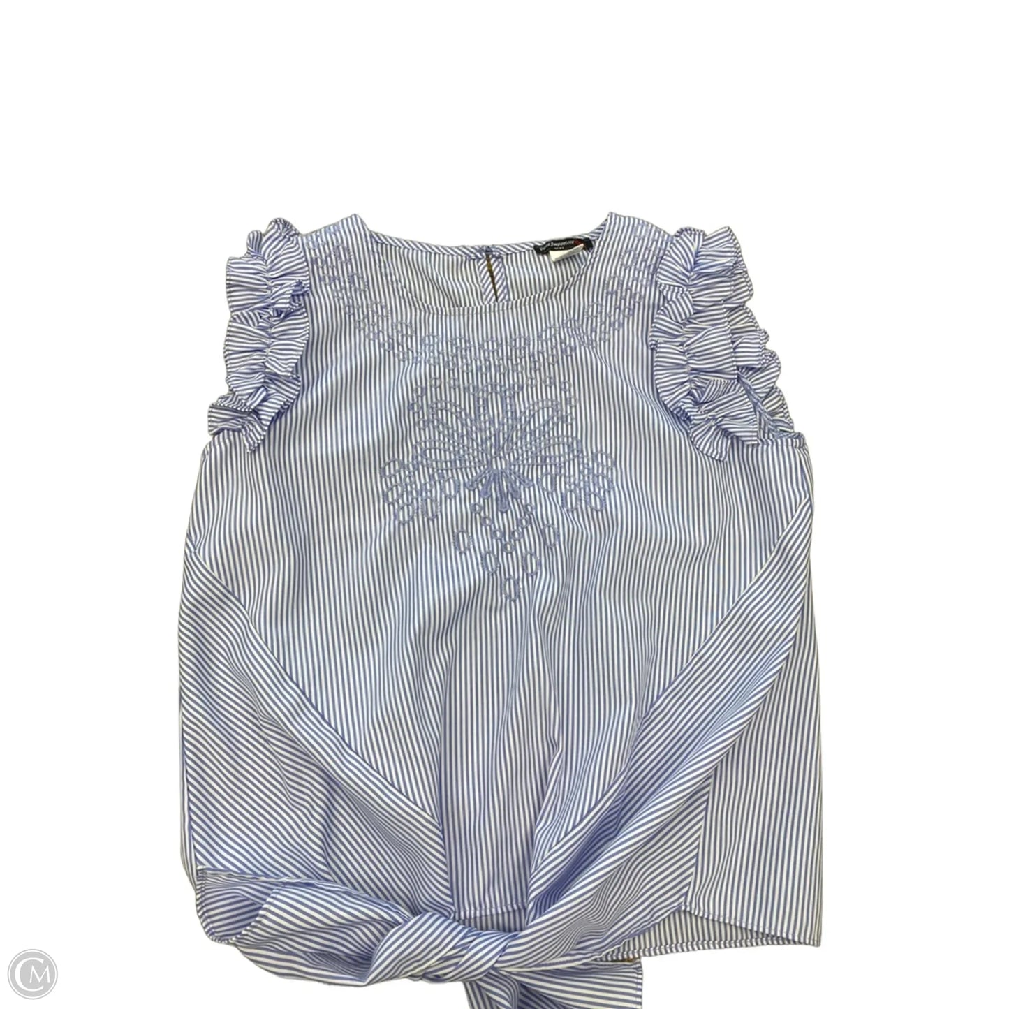 Top Sleeveless By Clothes Mentor In Blue & White, Size: M