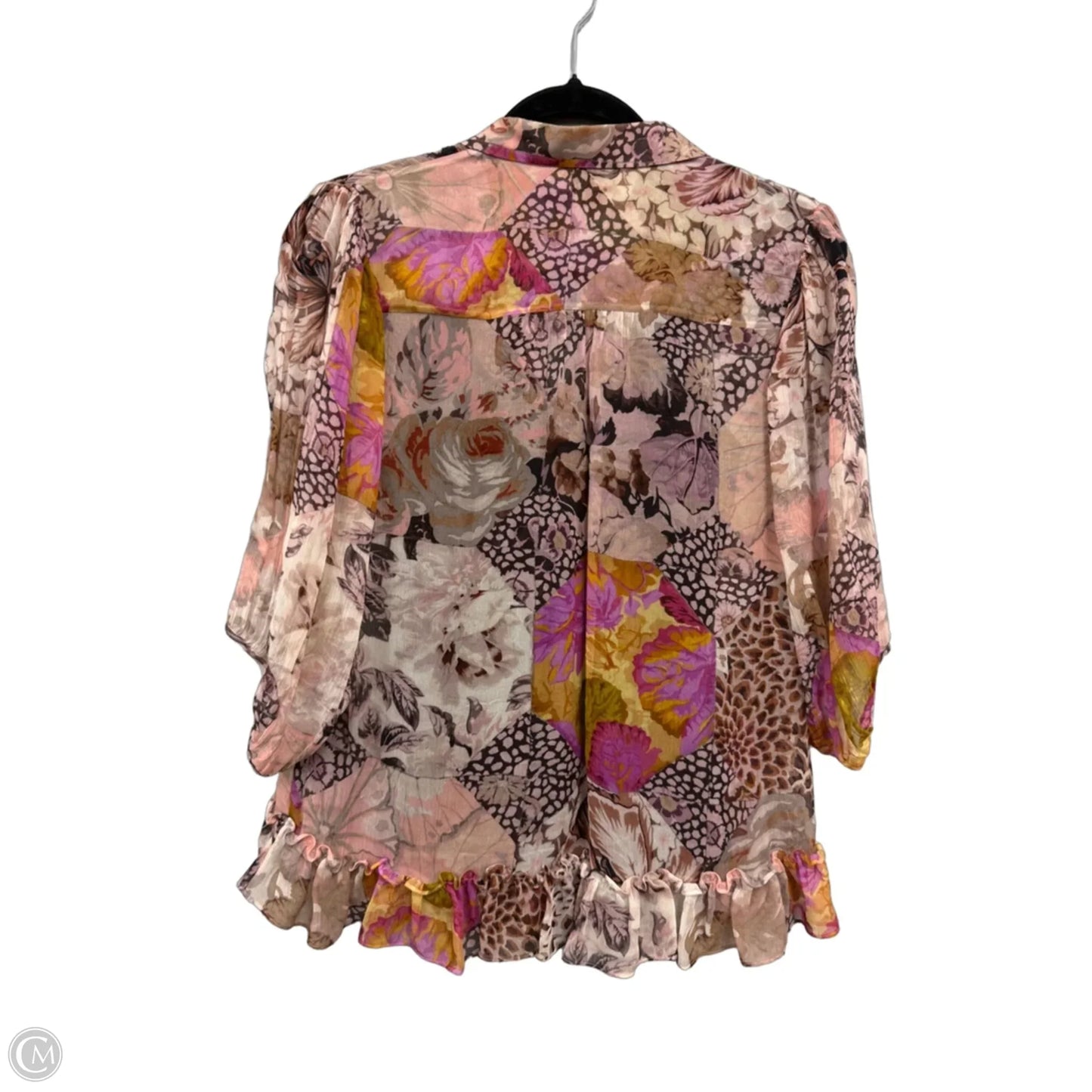 Blouse Designer By Coach In Pink & Purple, Size: 2