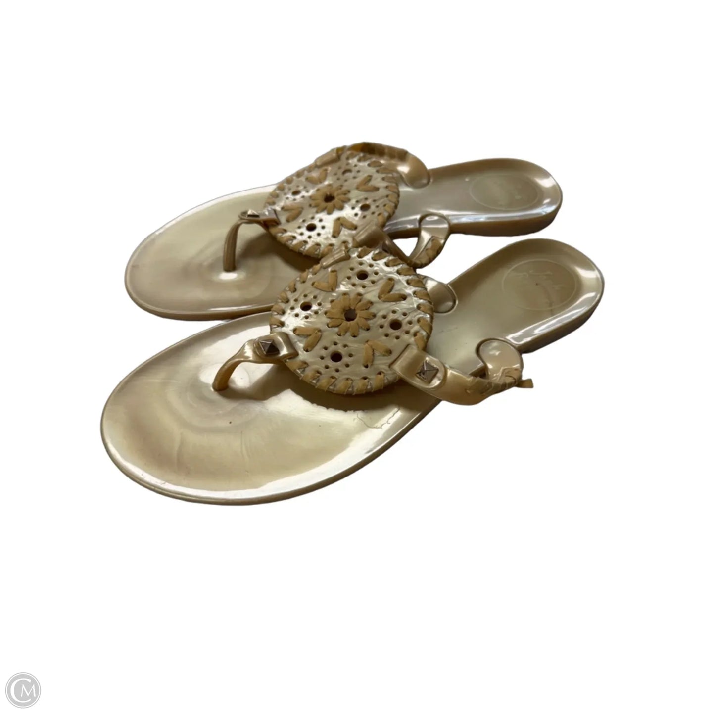 Sandals Flip Flops By Jack Rogers In Gold, Size: 6