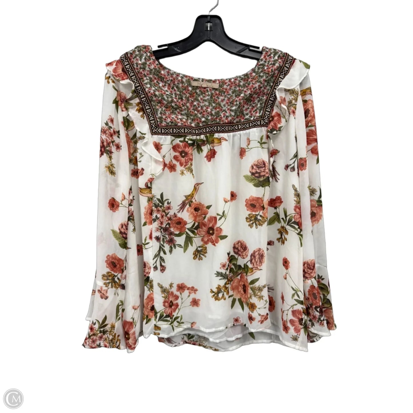 Top Long Sleeve By Clothes Mentor In Floral Print, Size: L