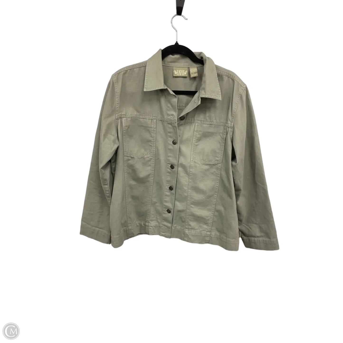 Jacket Denim By Clothes Mentor In Green, Size: L