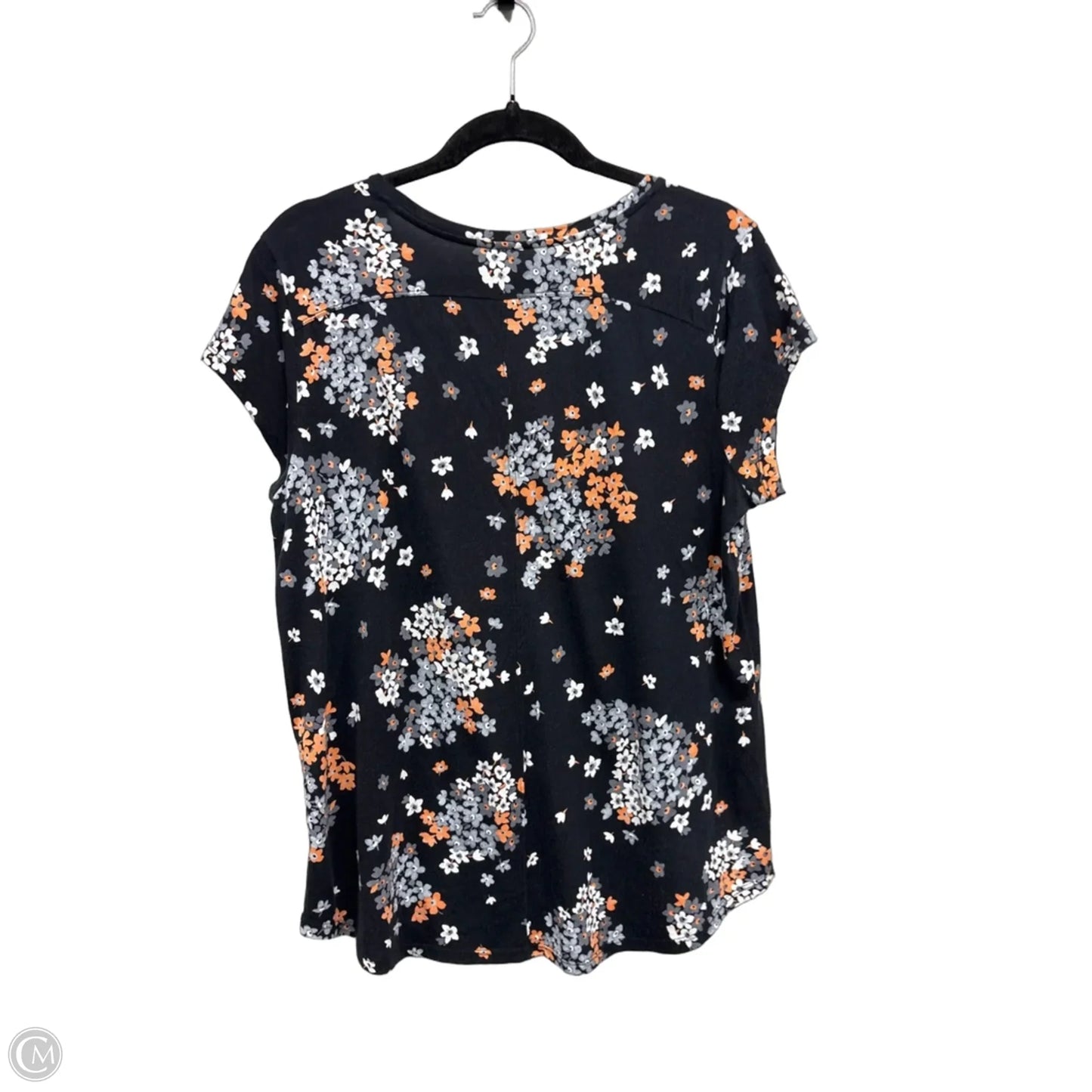 Top Short Sleeve By Loft In Black, Size: L