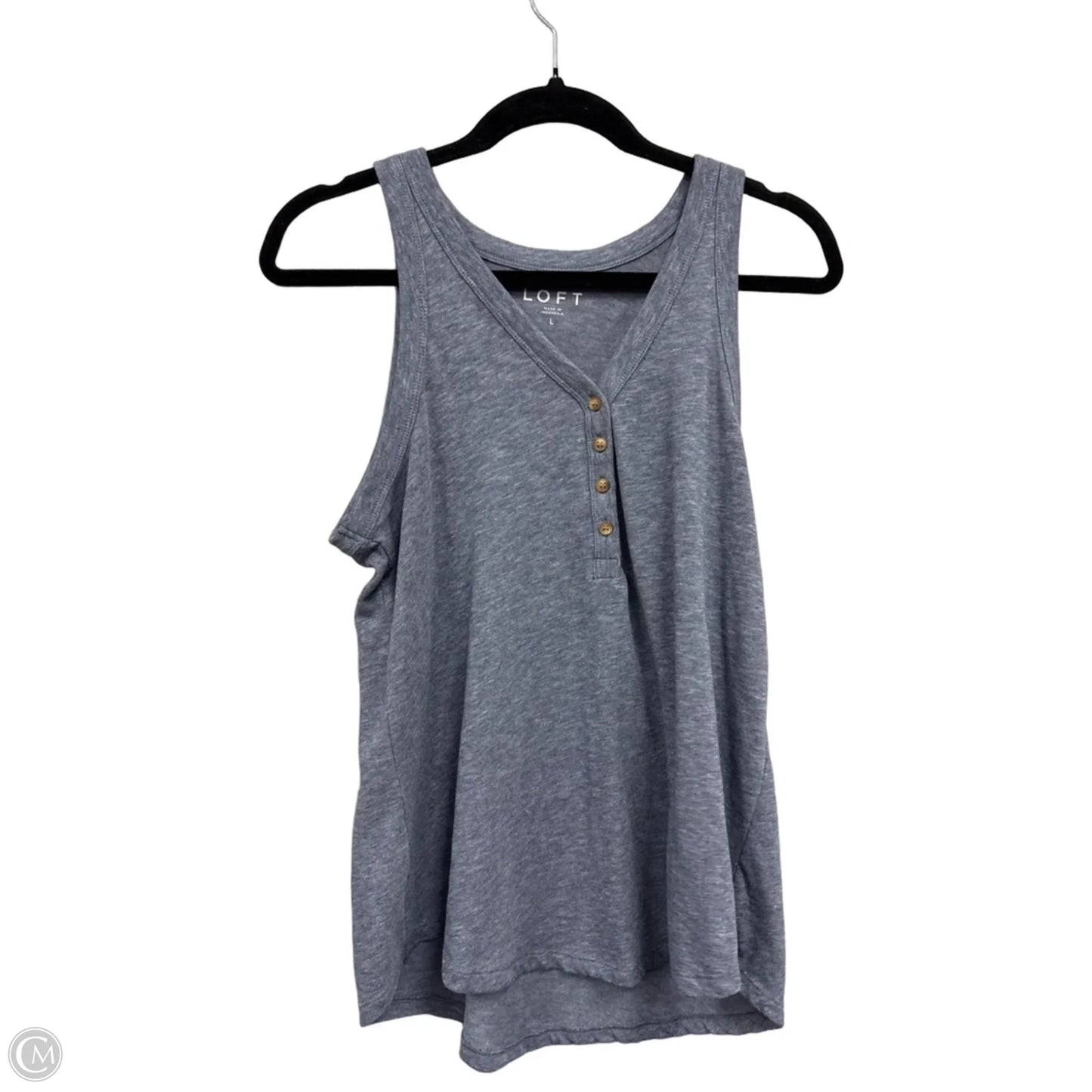 Top Sleeveless By Loft In Blue, Size: L