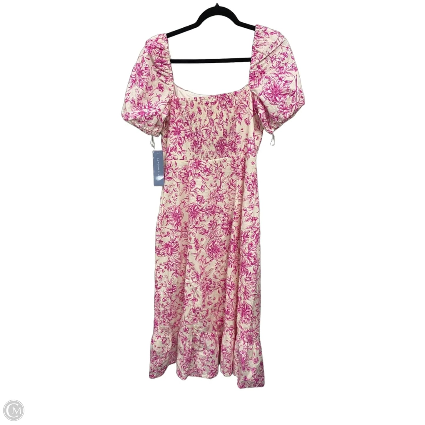 Dress Casual Maxi By London Times In Cream & Pink, Size: 10
