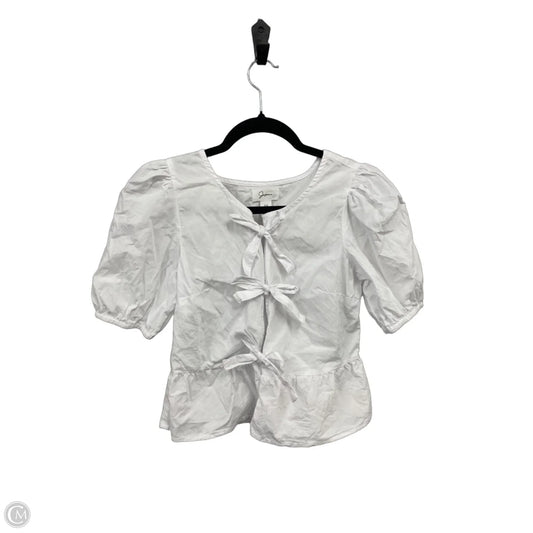 Top Short Sleeve By Japna In White, Size: M