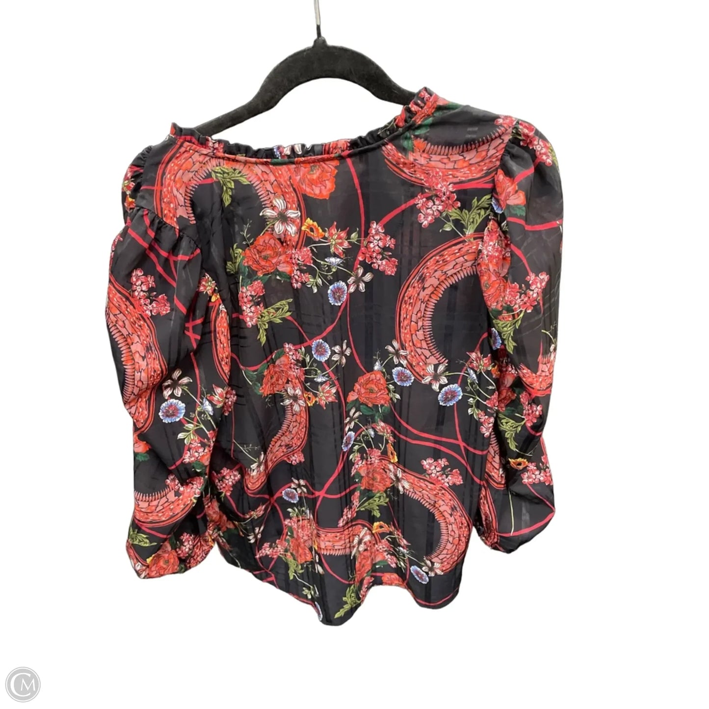 Top Long Sleeve By Cupio In Black & Red, Size: S