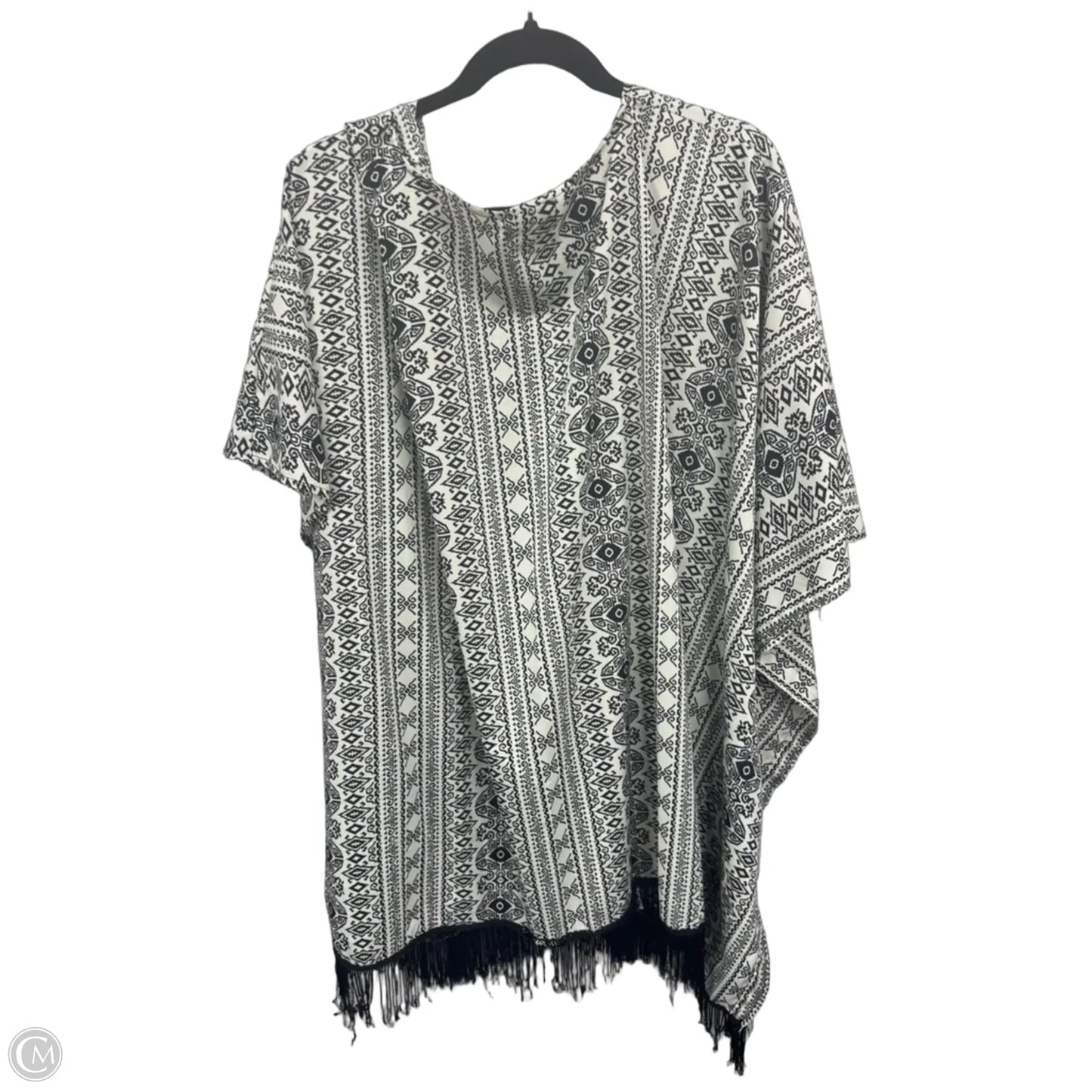 Cardigan By Avenue In Black & Cream, Size: Osfm