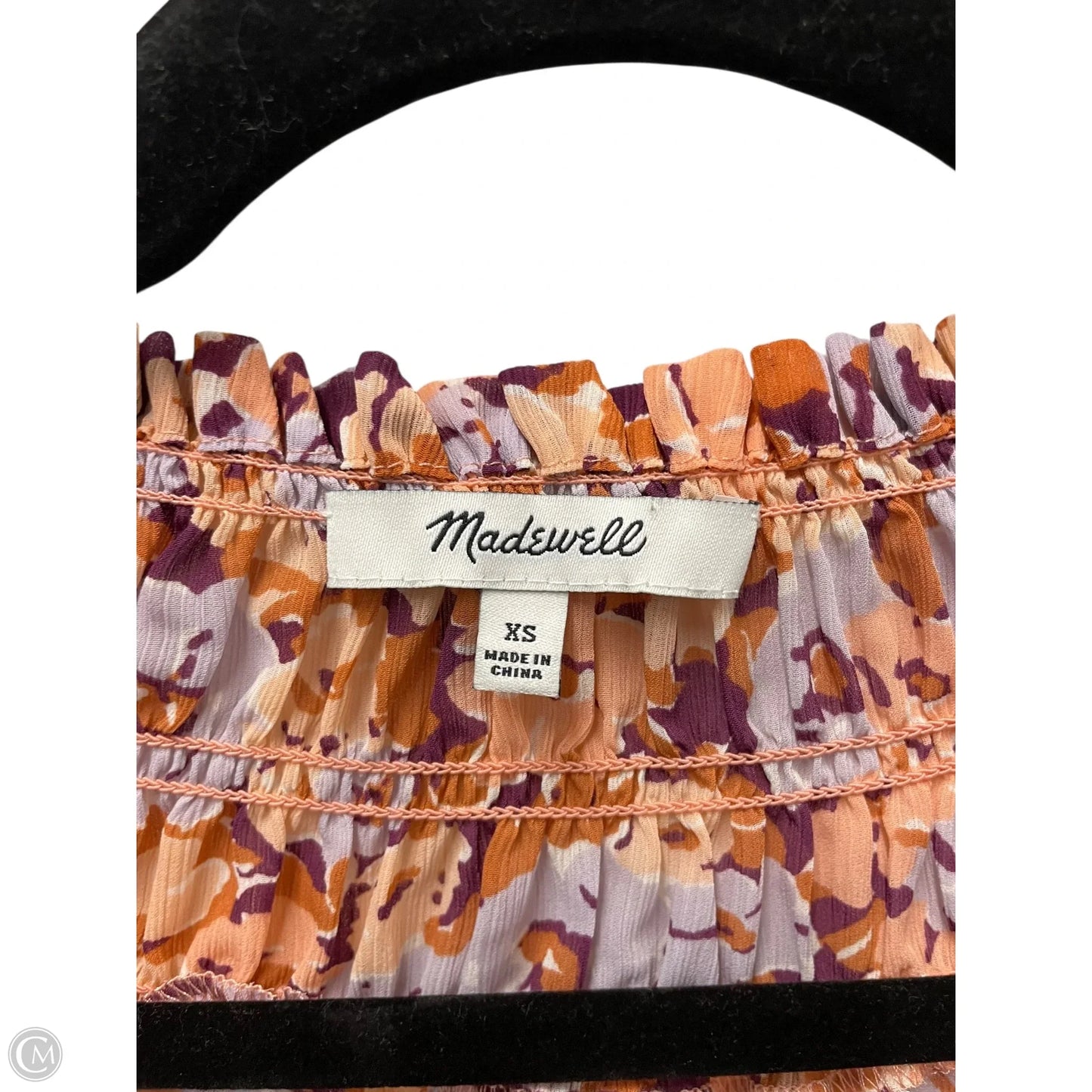Top Short Sleeve By Madewell In Orange & Purple, Size: Xs
