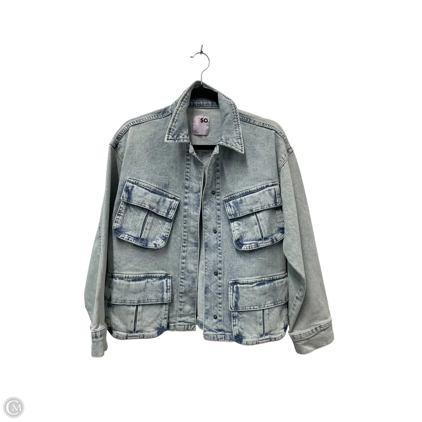 Jacket Denim By So In Blue Denim, Size: Xs