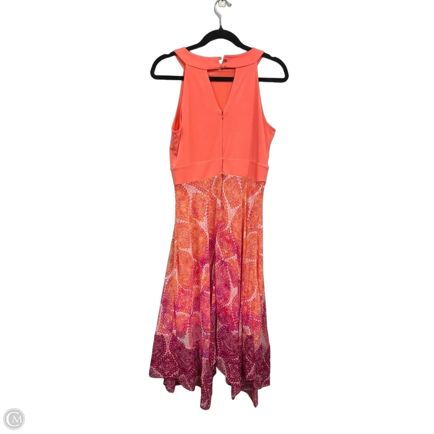 Dress Casual Midi By Sandra Darren In Orange & Purple, Size: 10