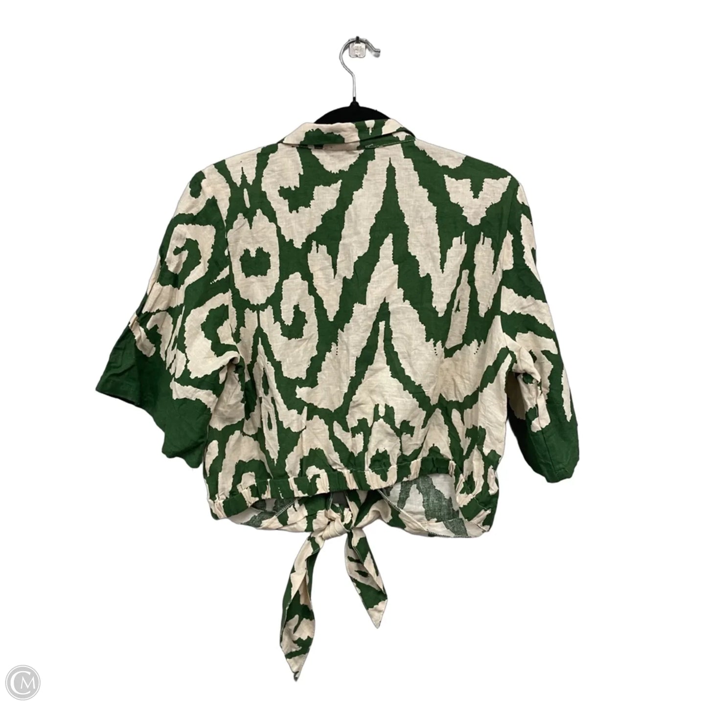 Top Short Sleeve By Rachel Zoe In Cream & Green, Size: L