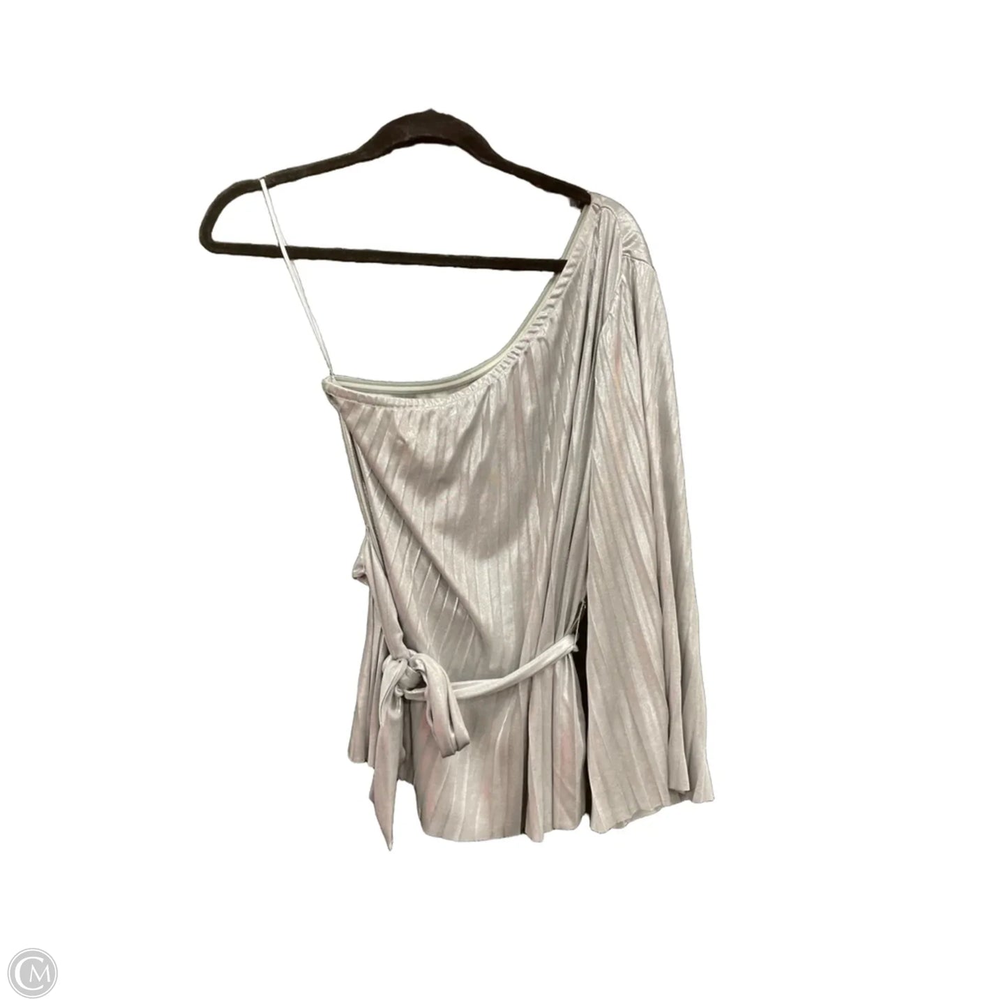 Top Long Sleeve Designer By Halston In Silver, Size: 6