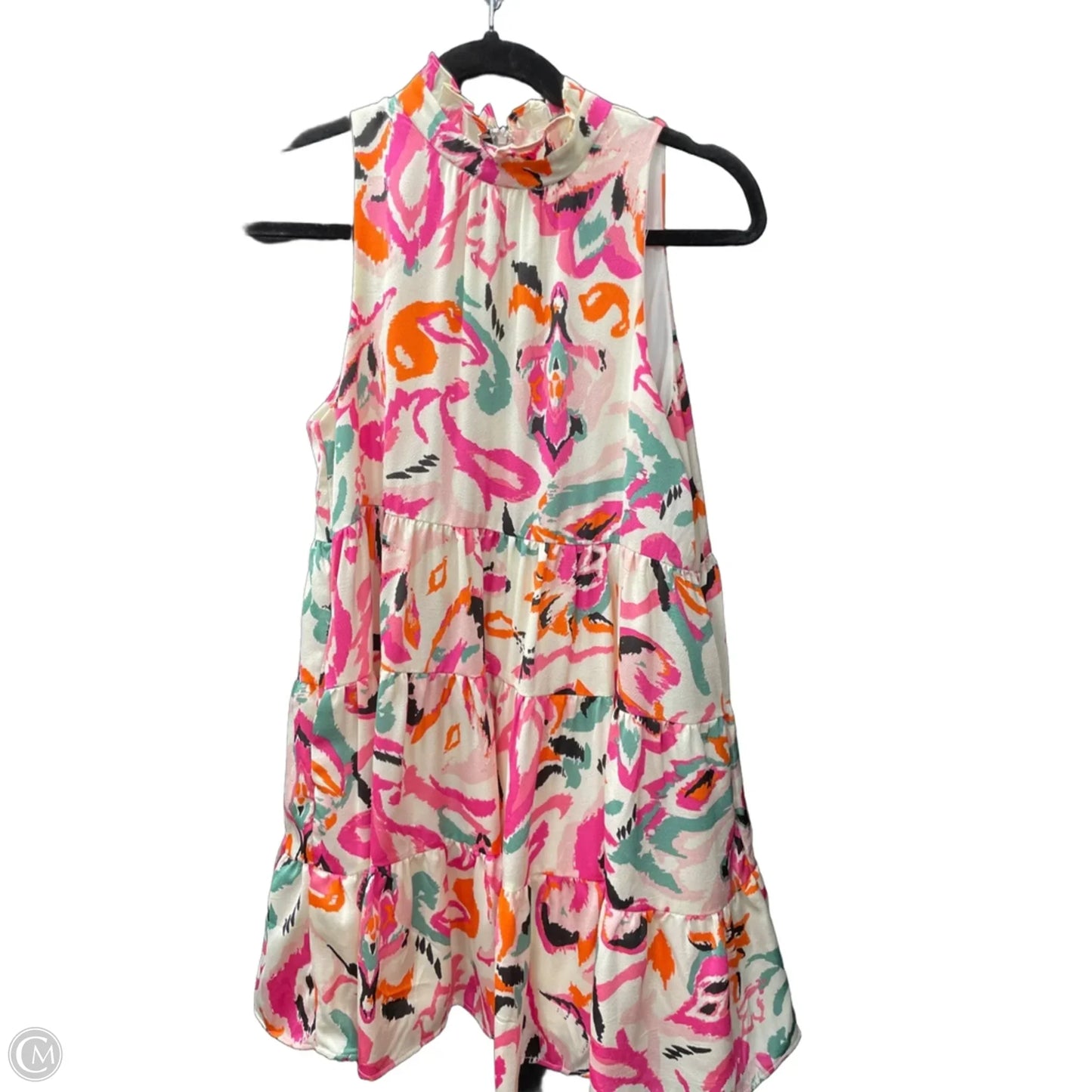 Dress Casual Short By Tcec In Orange & Pink, Size: S