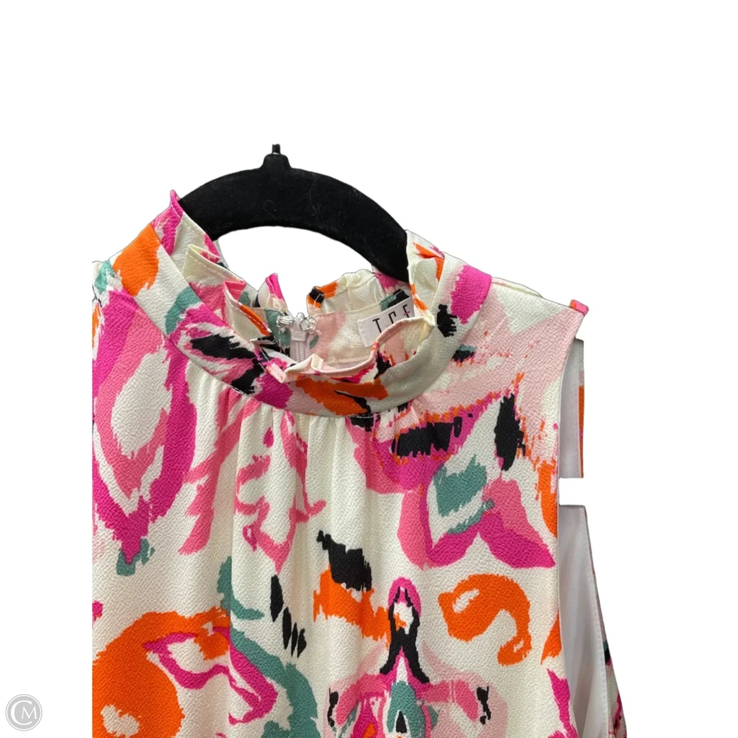Dress Casual Short By Tcec In Orange & Pink, Size: S