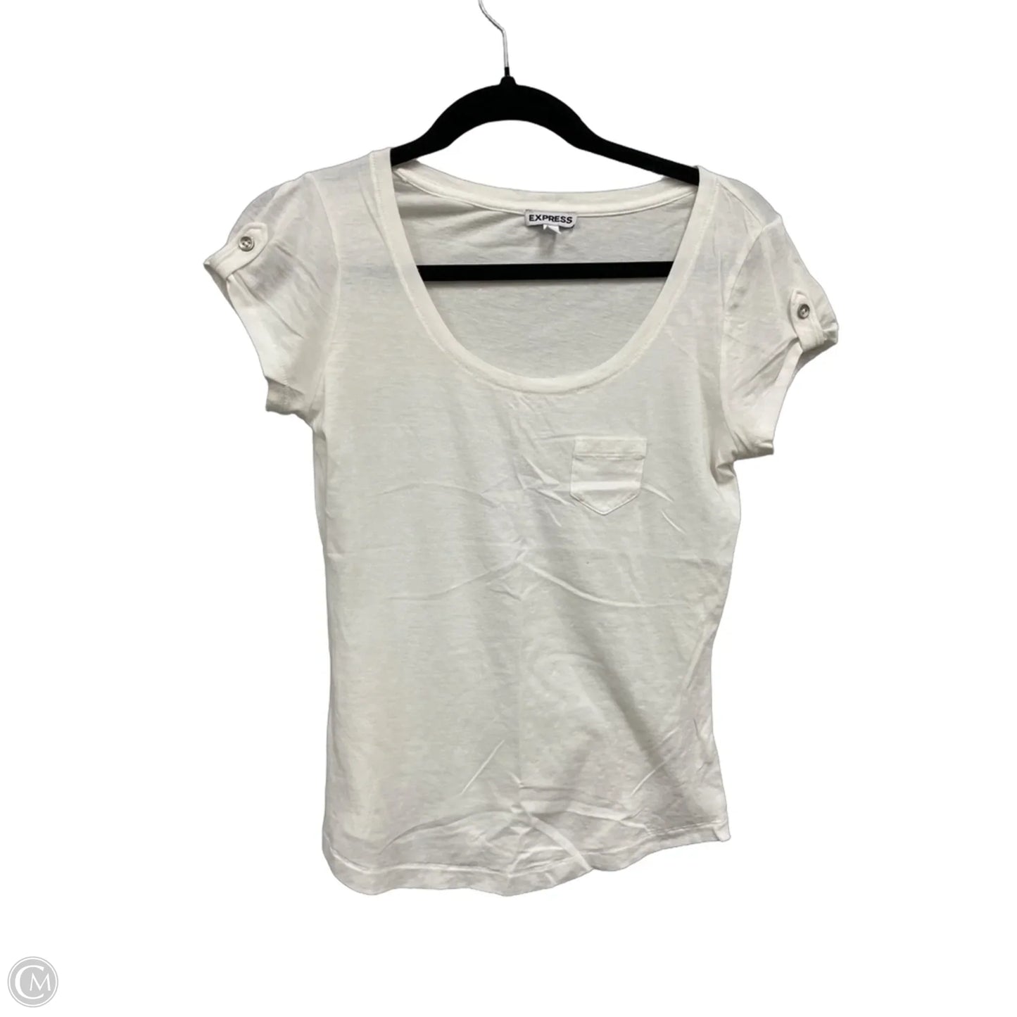 Top Short Sleeve By Express In White, Size: S