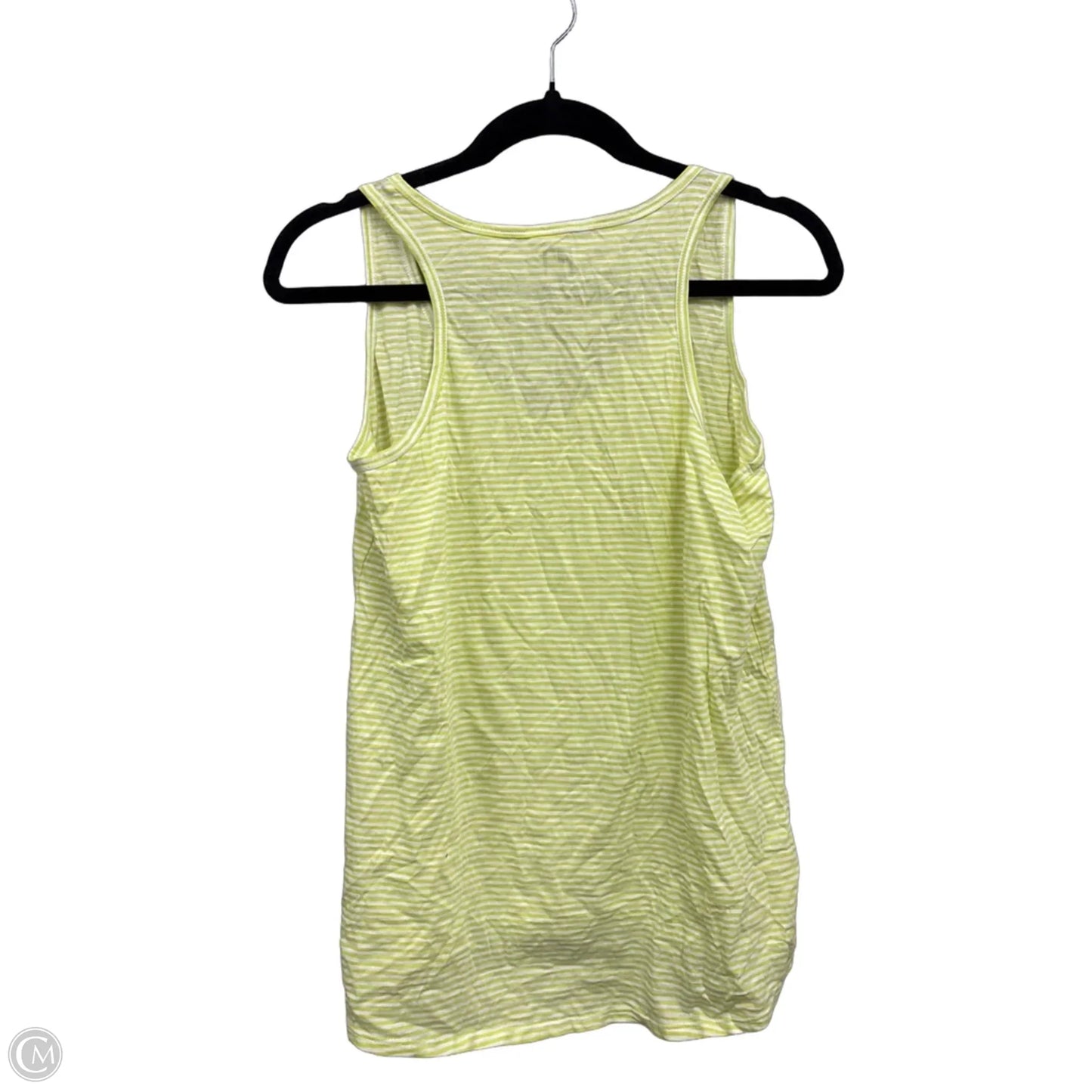 Top Sleeveless By Jcp In Green & White, Size: L