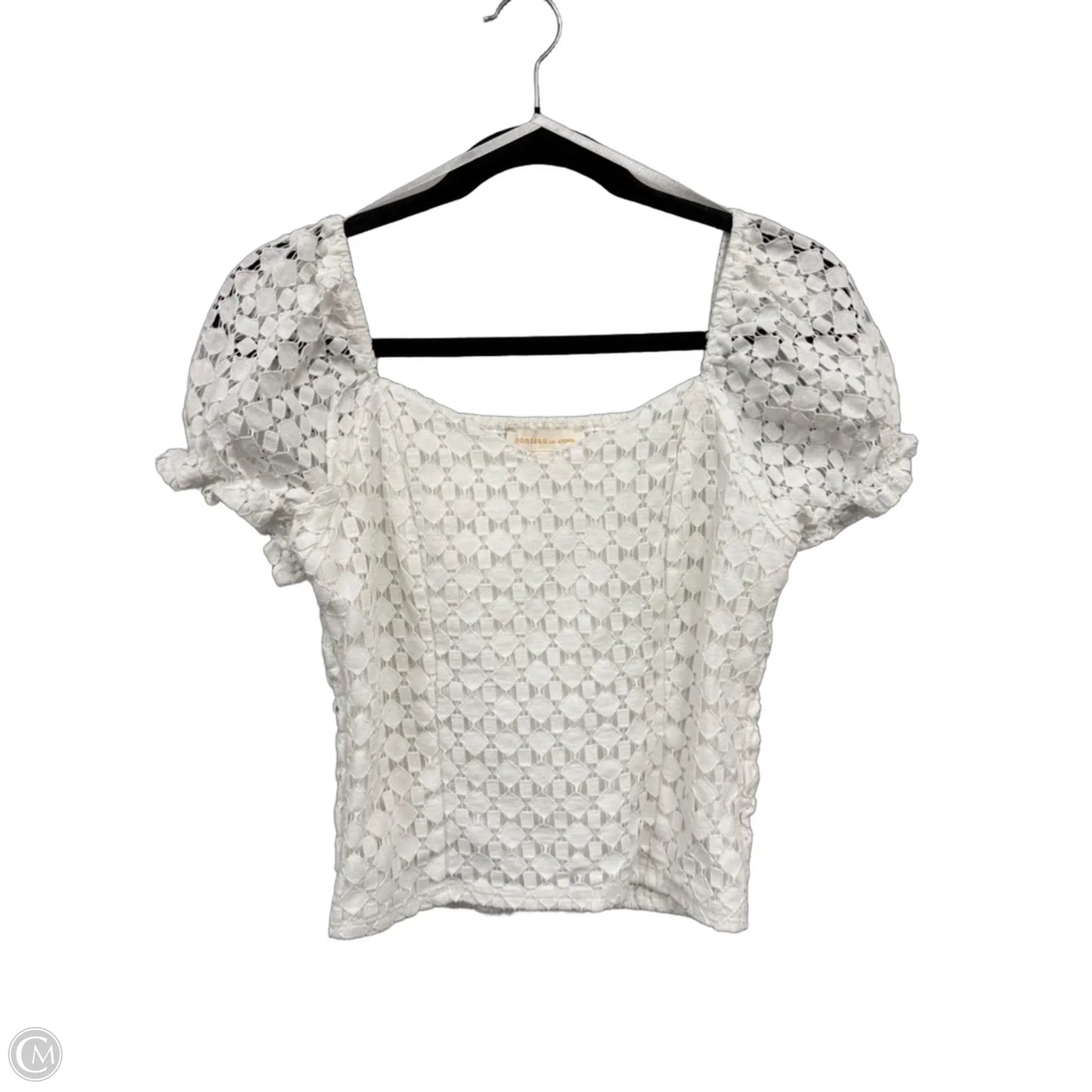 Top Short Sleeve By Monteau In White, Size: L