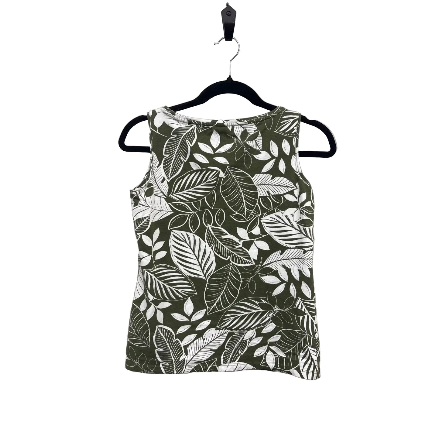 Top Sleeveless By Talbots In Green & White, Size: Sp