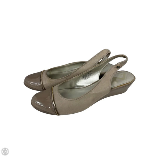 Shoes Heels Wedge By Anne Klein In Beige, Size: 10.5