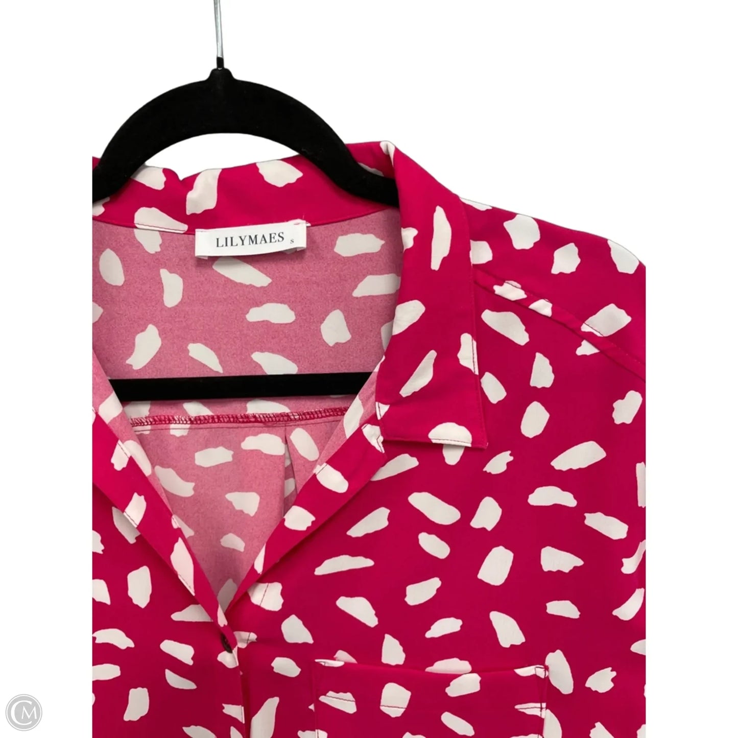 Top Short Sleeve By Clothes Mentor In Pink & White, Size: S