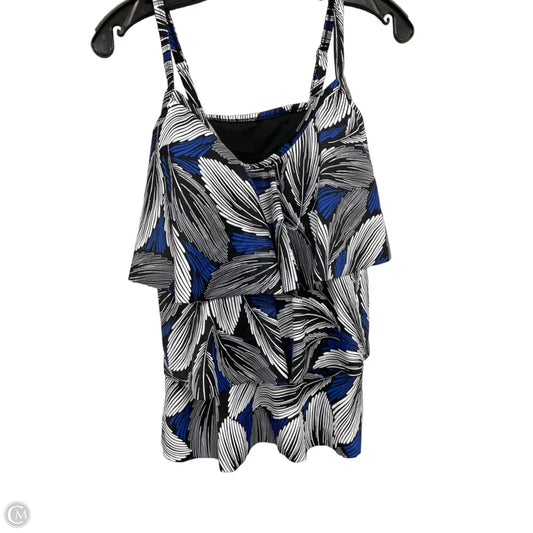 Swimsuit Top By Clothes Mentor In Black & Blue, Size: 16