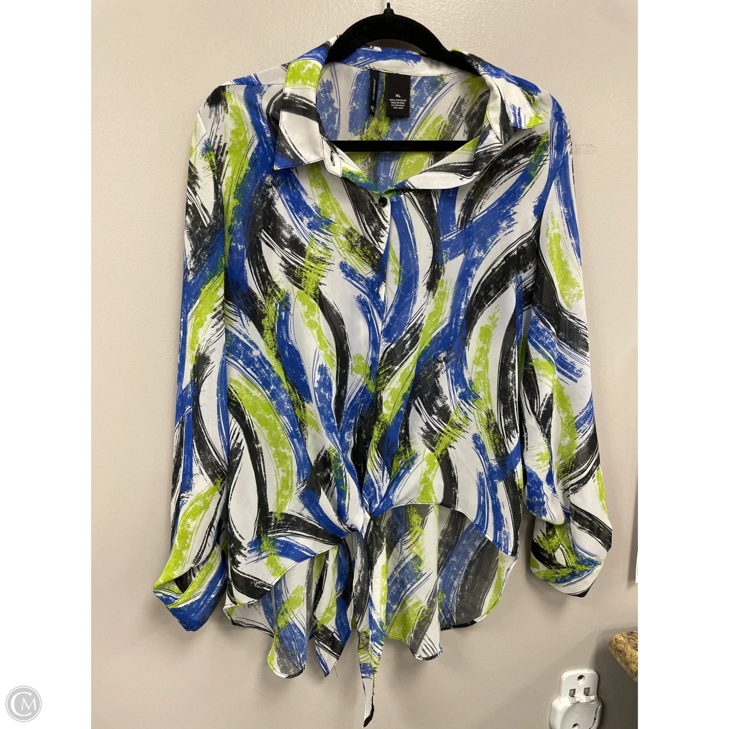 Top Long Sleeve By New Directions In Blue & Green, Size: Xl