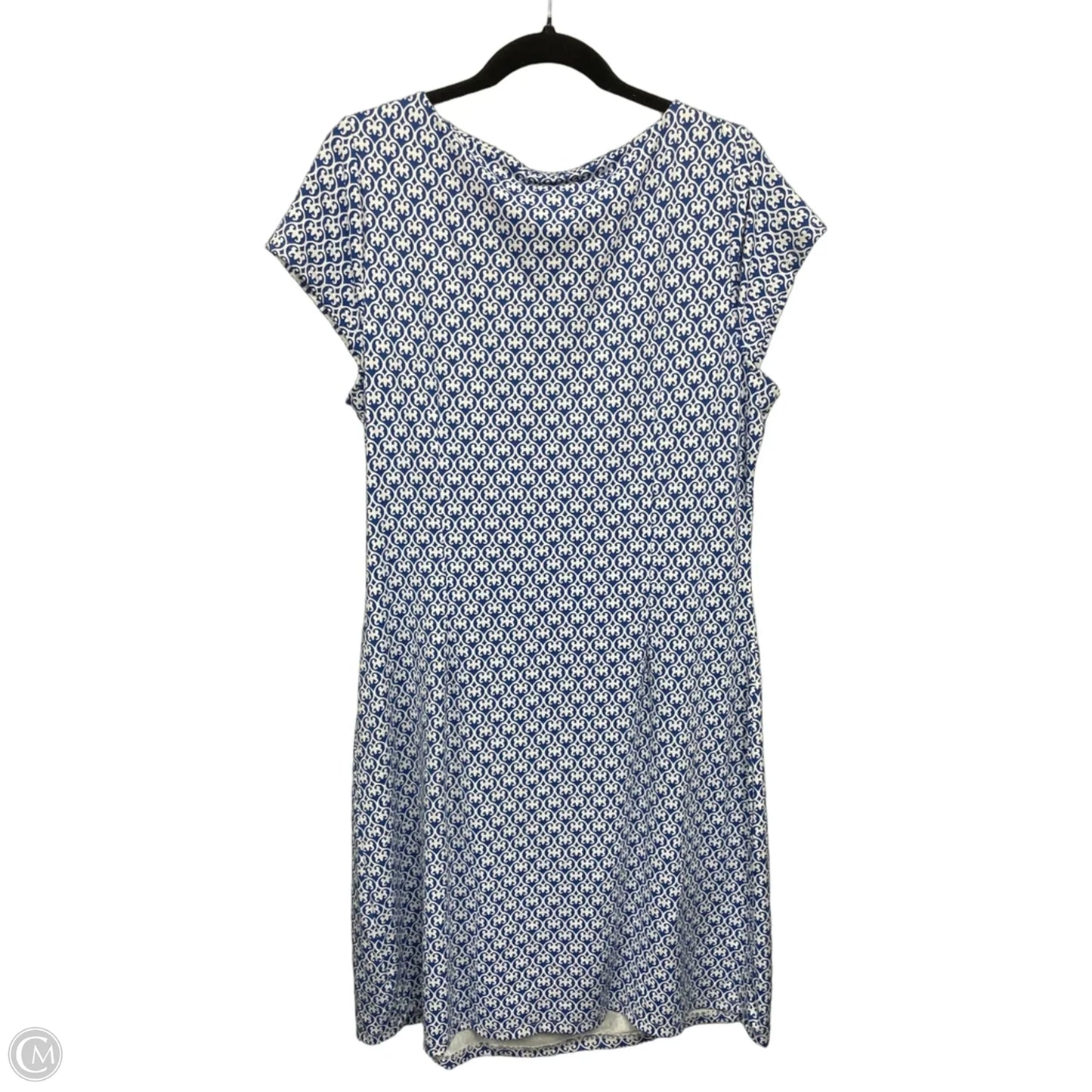 Dress Casual Midi By Talbots In Blue & White, Size: Xl