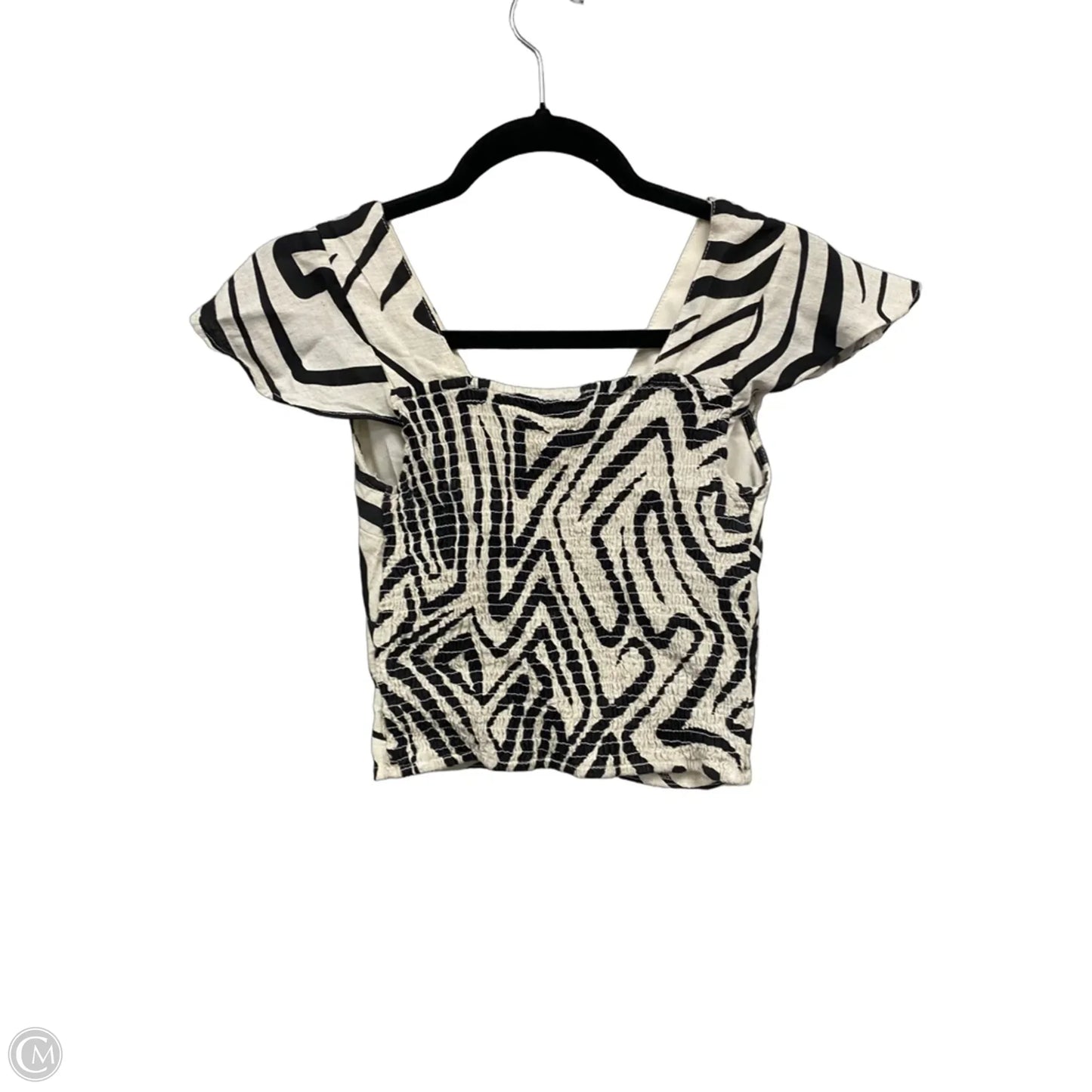 Top Short Sleeve By Clothes Mentor In Black & Tan, Size: S
