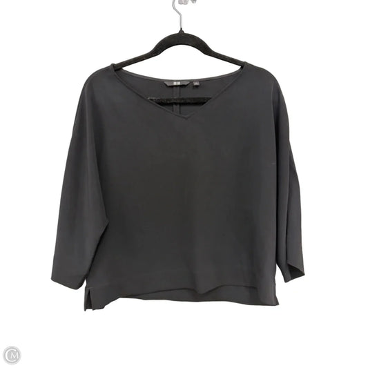 Top 3/4 Sleeve By Uniqlo In Black, Size: S