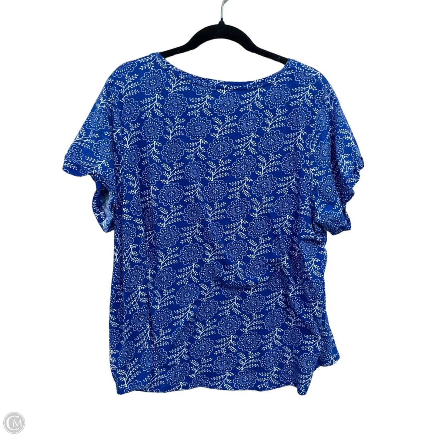 Top Short Sleeve By Wonderly In Blue, Size: 3x
