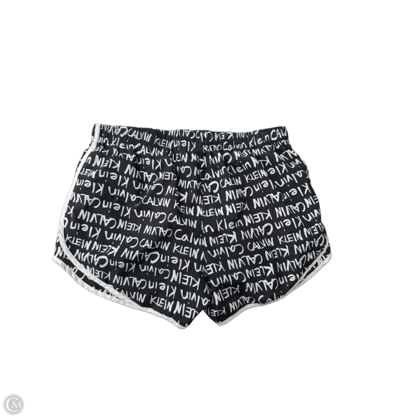 Athletic Shorts By Calvin Klein In Black & White, Size: L
