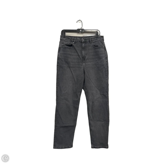 Jeans Straight By American Eagle In Black Denim, Size: 12