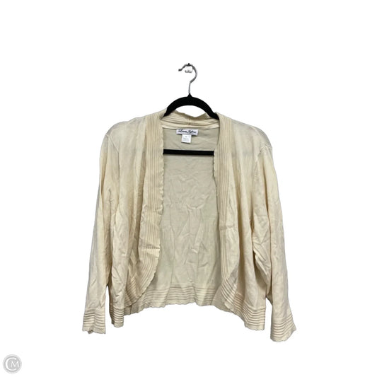 Sweater Cardigan By Clothes Mentor In Cream, Size: 2x