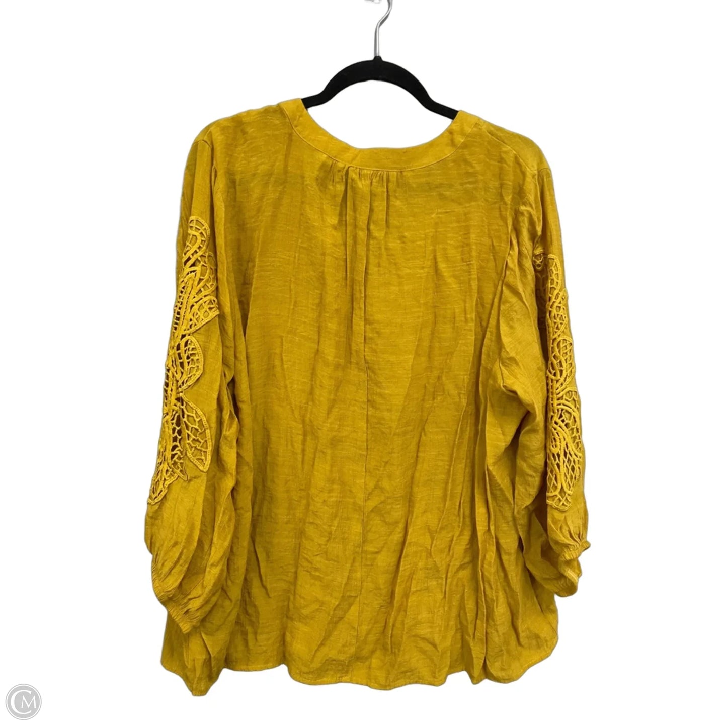Top Long Sleeve By Zac And Rachel In Yellow, Size: 2x