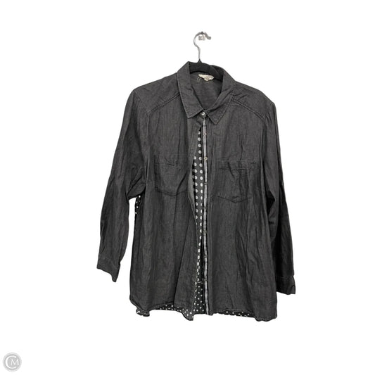 Top Long Sleeve By Jane And Delancey In Black & White, Size: 1x
