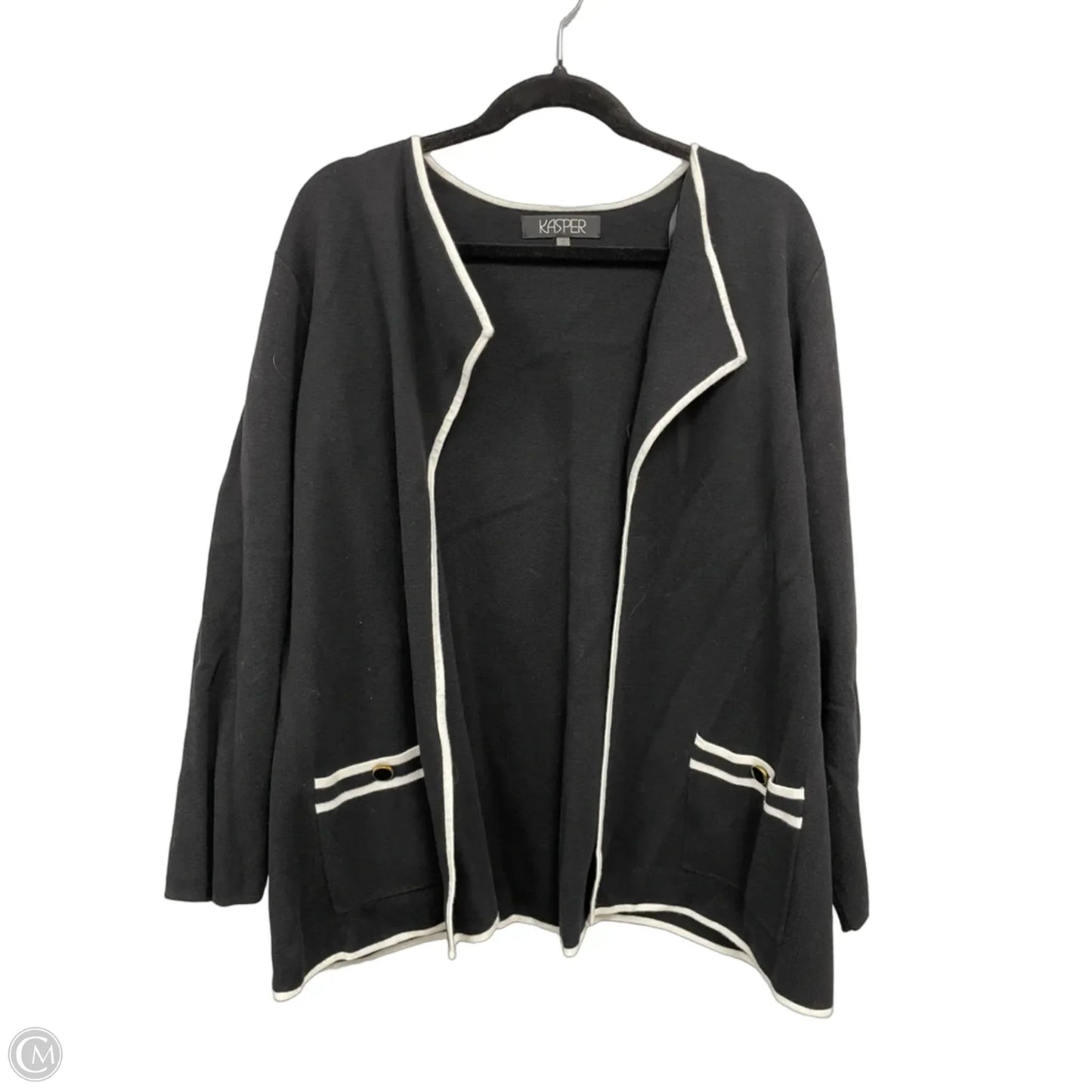 Sweater Cardigan By Kasper In Black, Size: 1x
