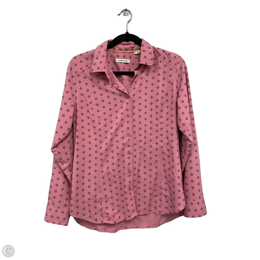 Top Long Sleeve By Orvis In Pink & Purple, Size: S