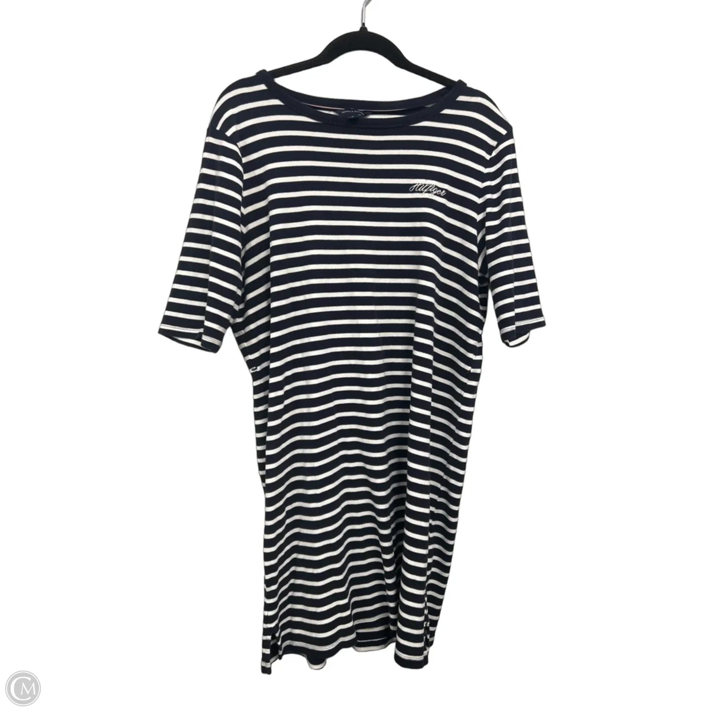 Dress Casual Midi By Tommy Hilfiger In Blue & White, Size: Xl