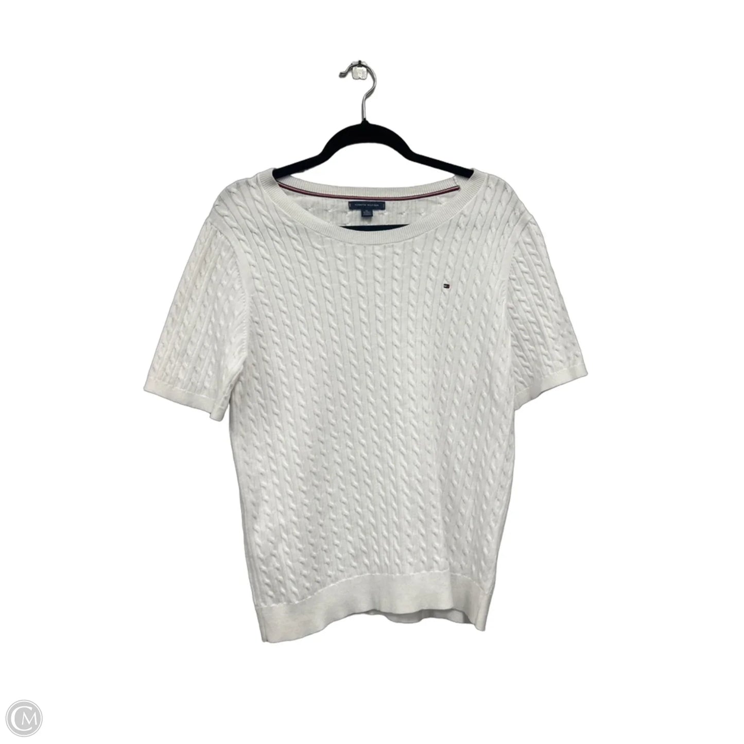 Sweater Short Sleeve By Tommy Hilfiger In White, Size: Xl