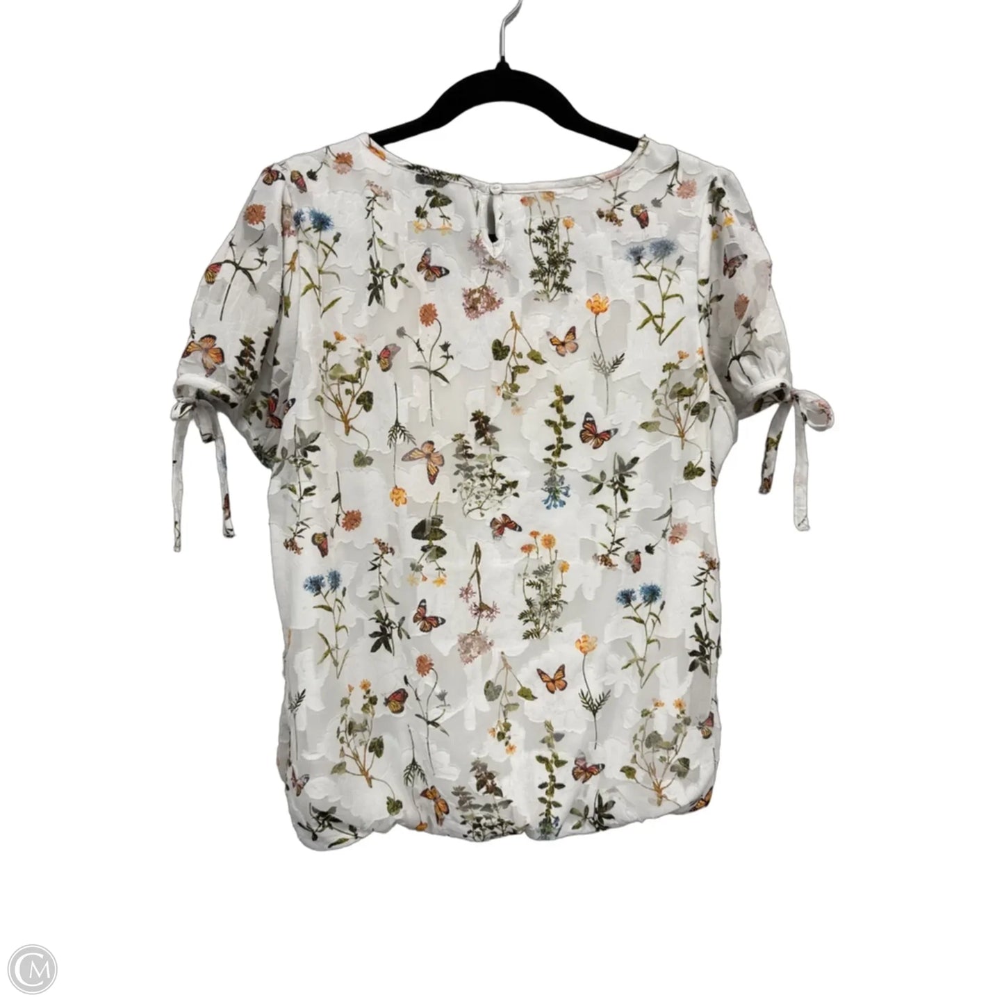 Top Short Sleeve By Tamara H In Green & White, Size: M