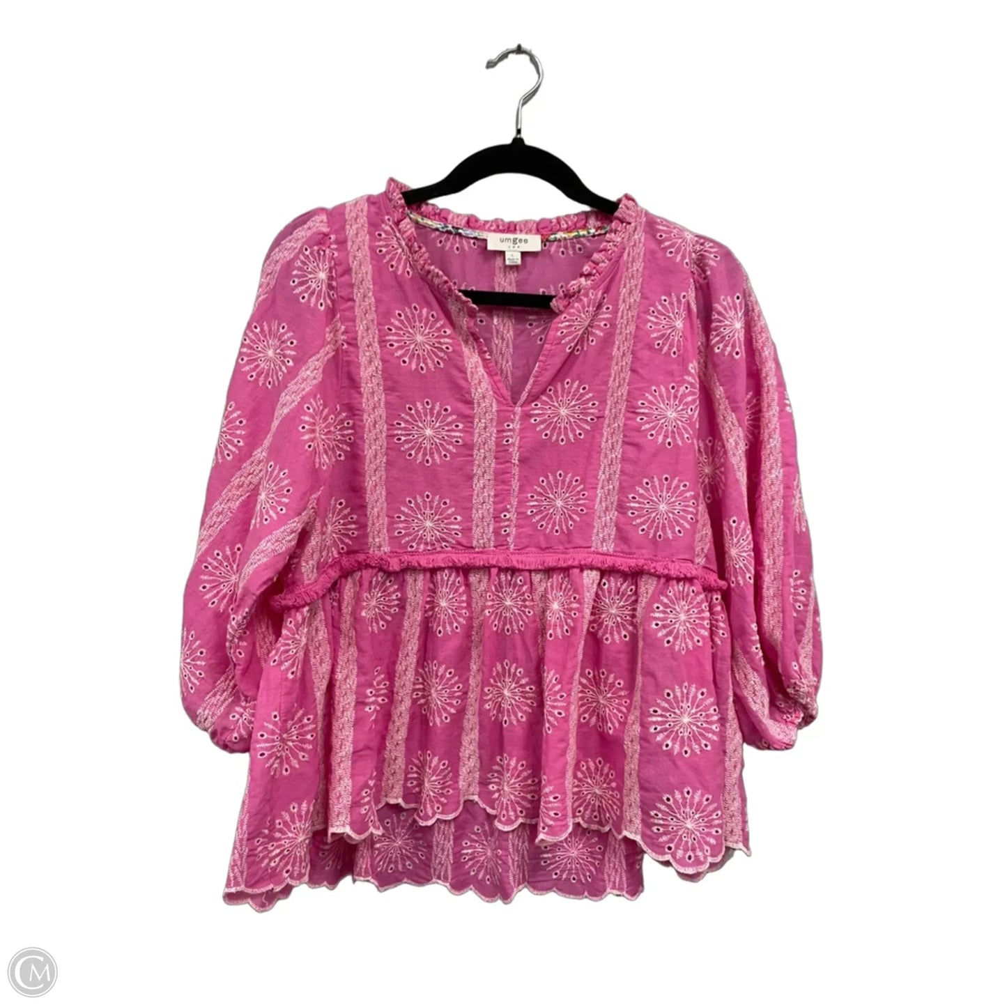 Top Short Sleeve By Umgee In Pink, Size: L