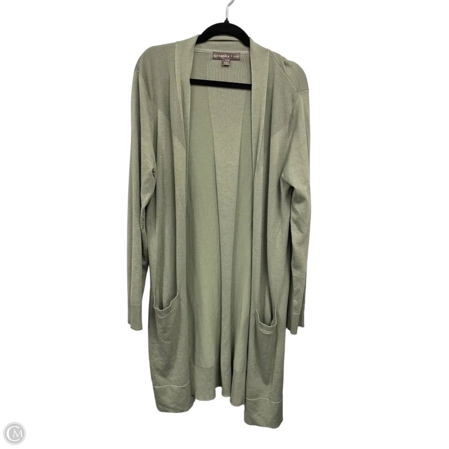 Sweater Cardigan By Clothes Mentor In Green, Size: L
