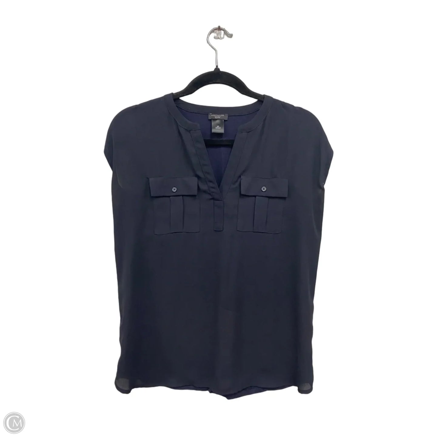 Top Short Sleeve By Ann Taylor In Navy, Size: Sp