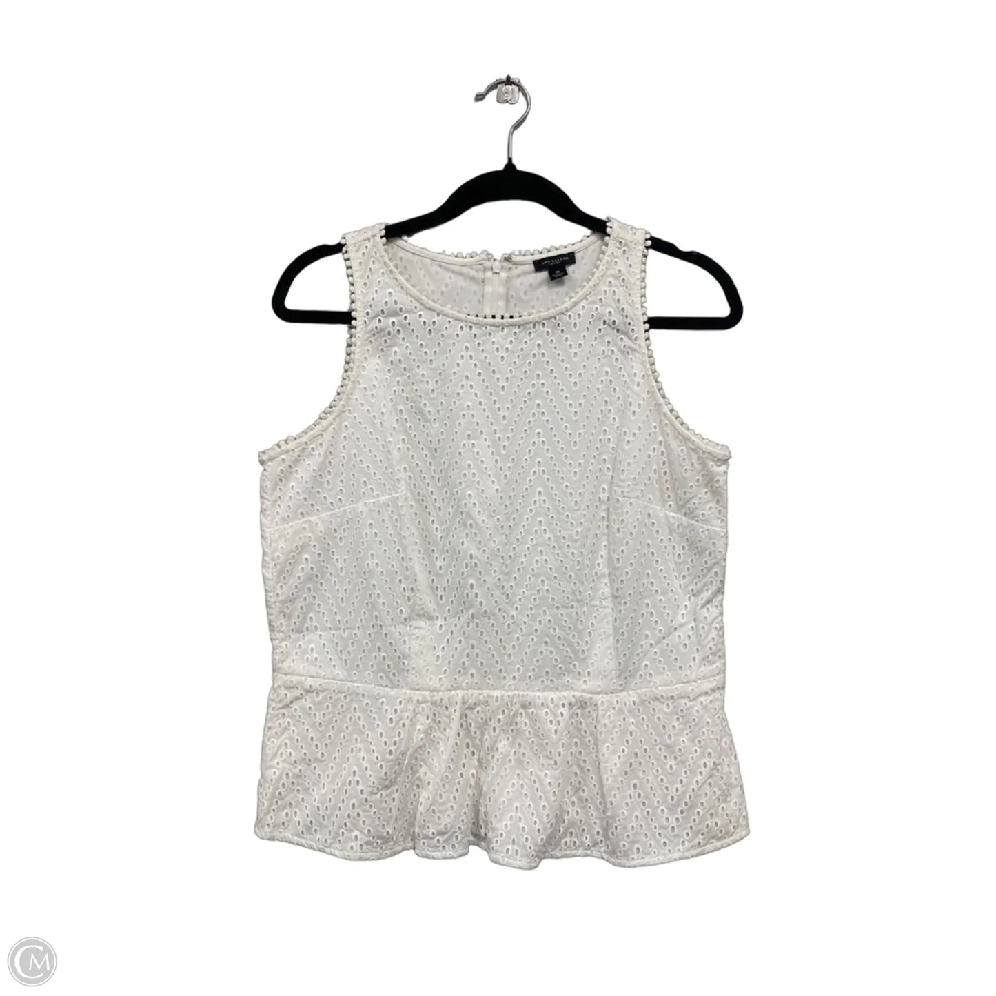 Top Sleeveless By Ann Taylor In White, Size: 10
