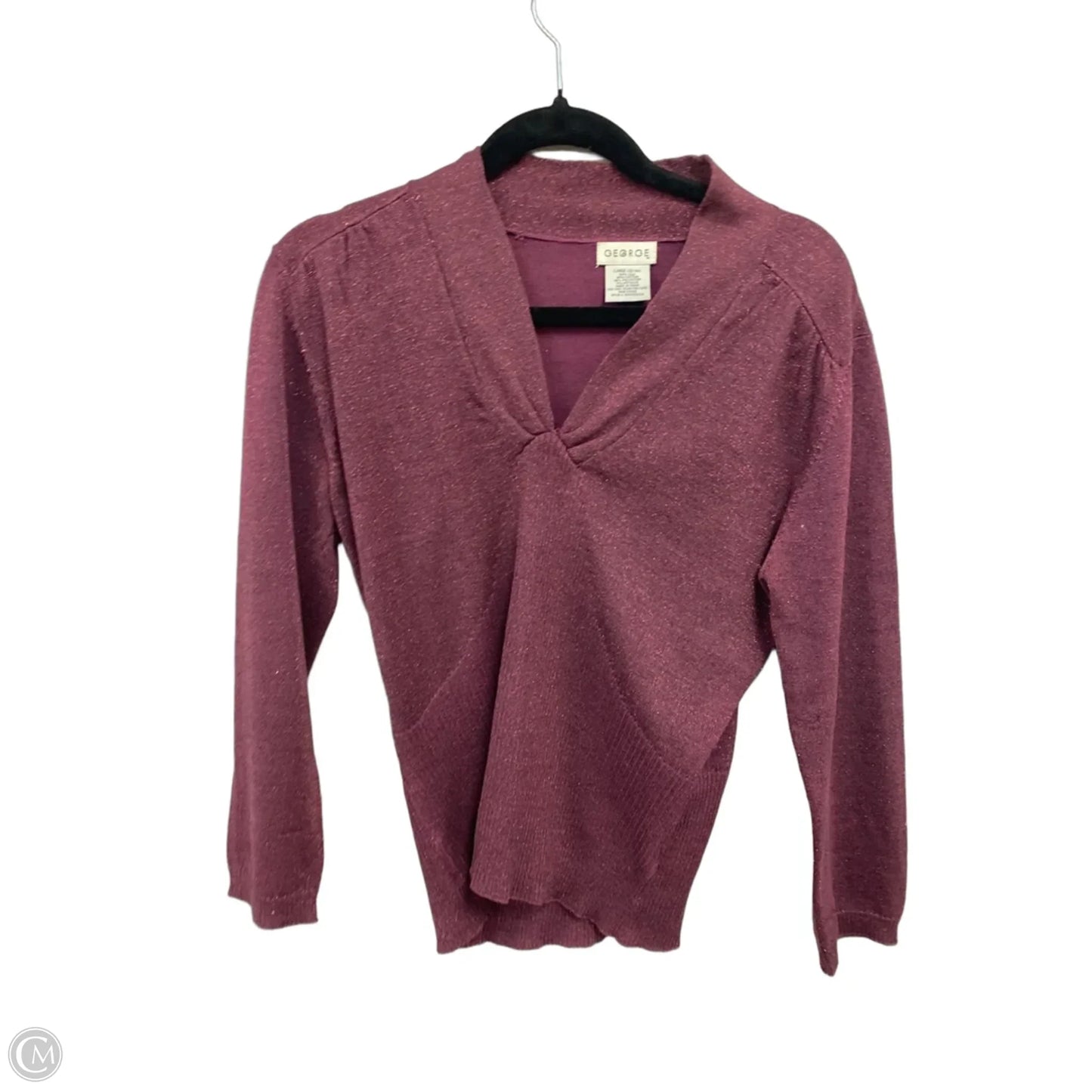 Top Long Sleeve By George In Purple, Size: L