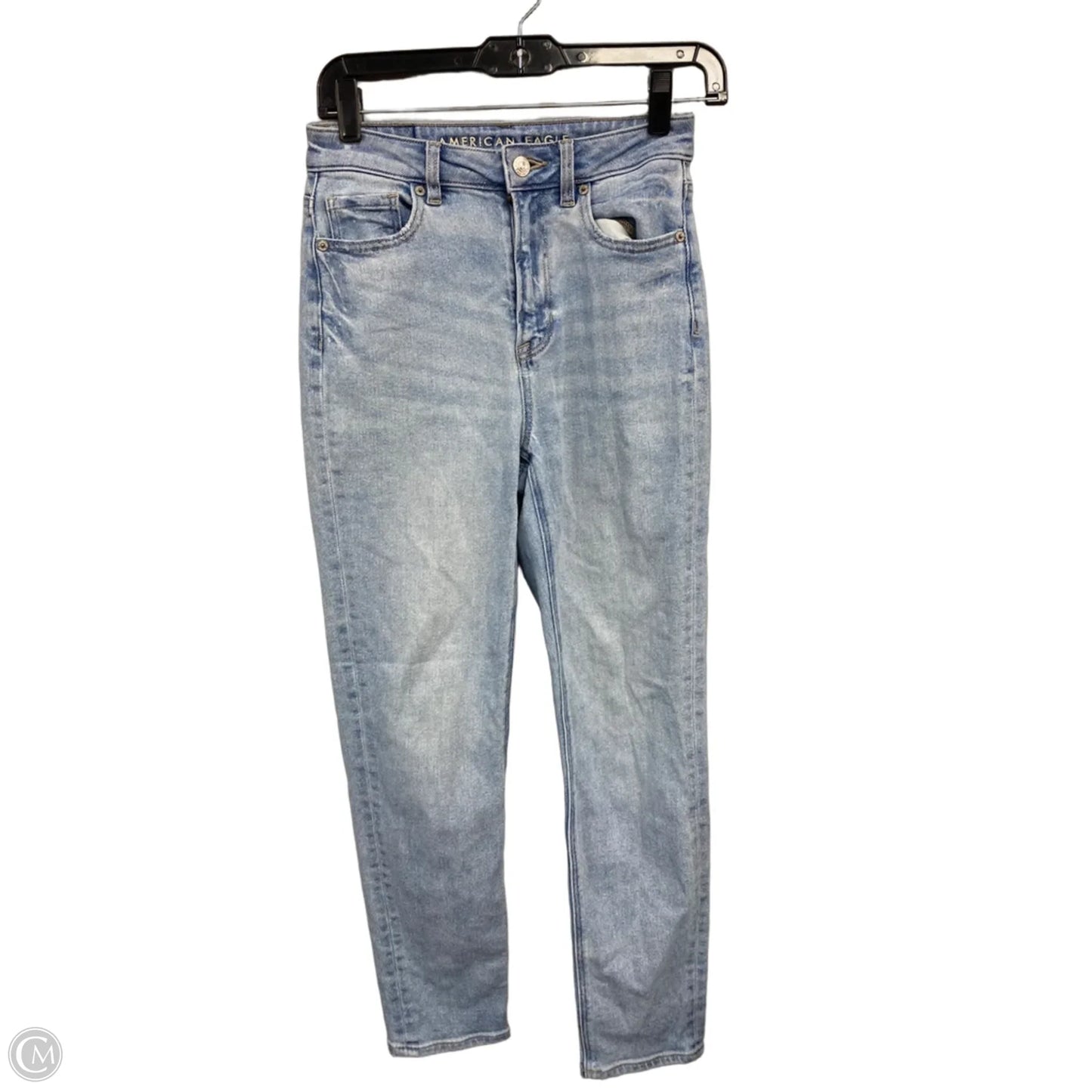 Jeans Straight By American Eagle In Blue Denim, Size: 0