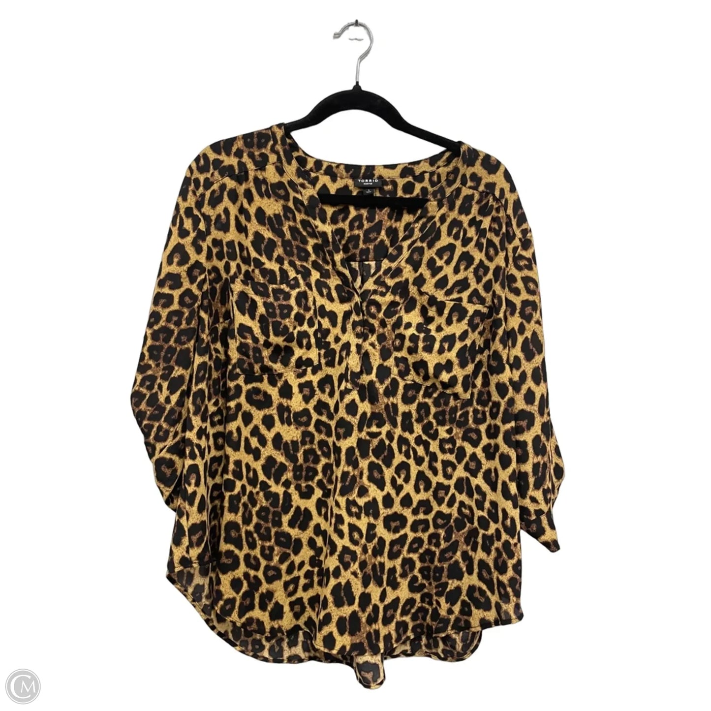 Blouse 3/4 Sleeve By Torrid In Animal Print, Size: 14