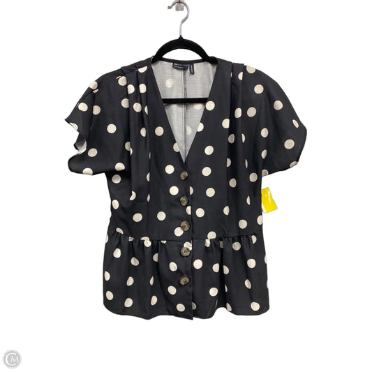 Top Short Sleeve By Asos In Black & White, Size: 8