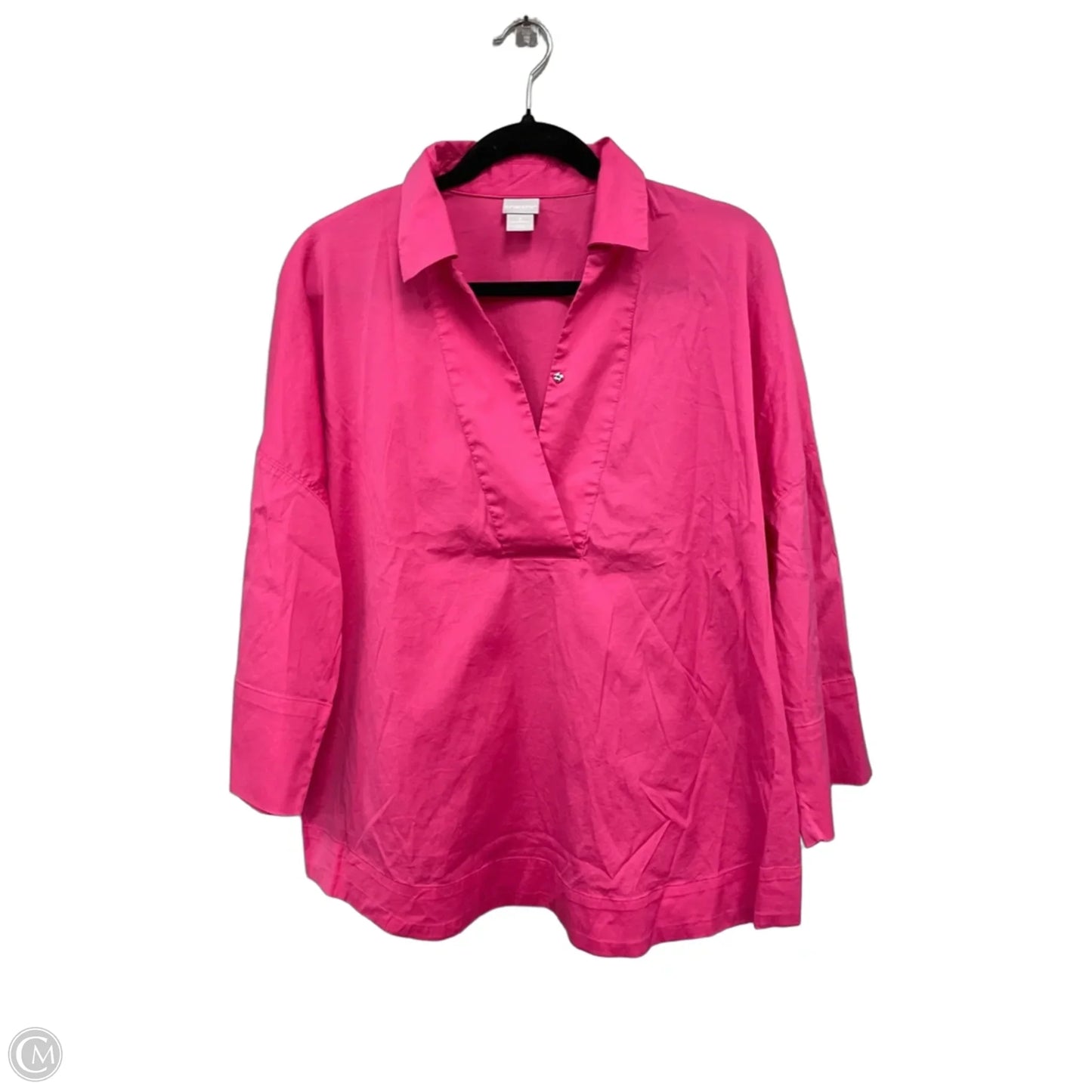 Top 2pc 3/4 Sleeve By Chicos In Pink, Size: 2
