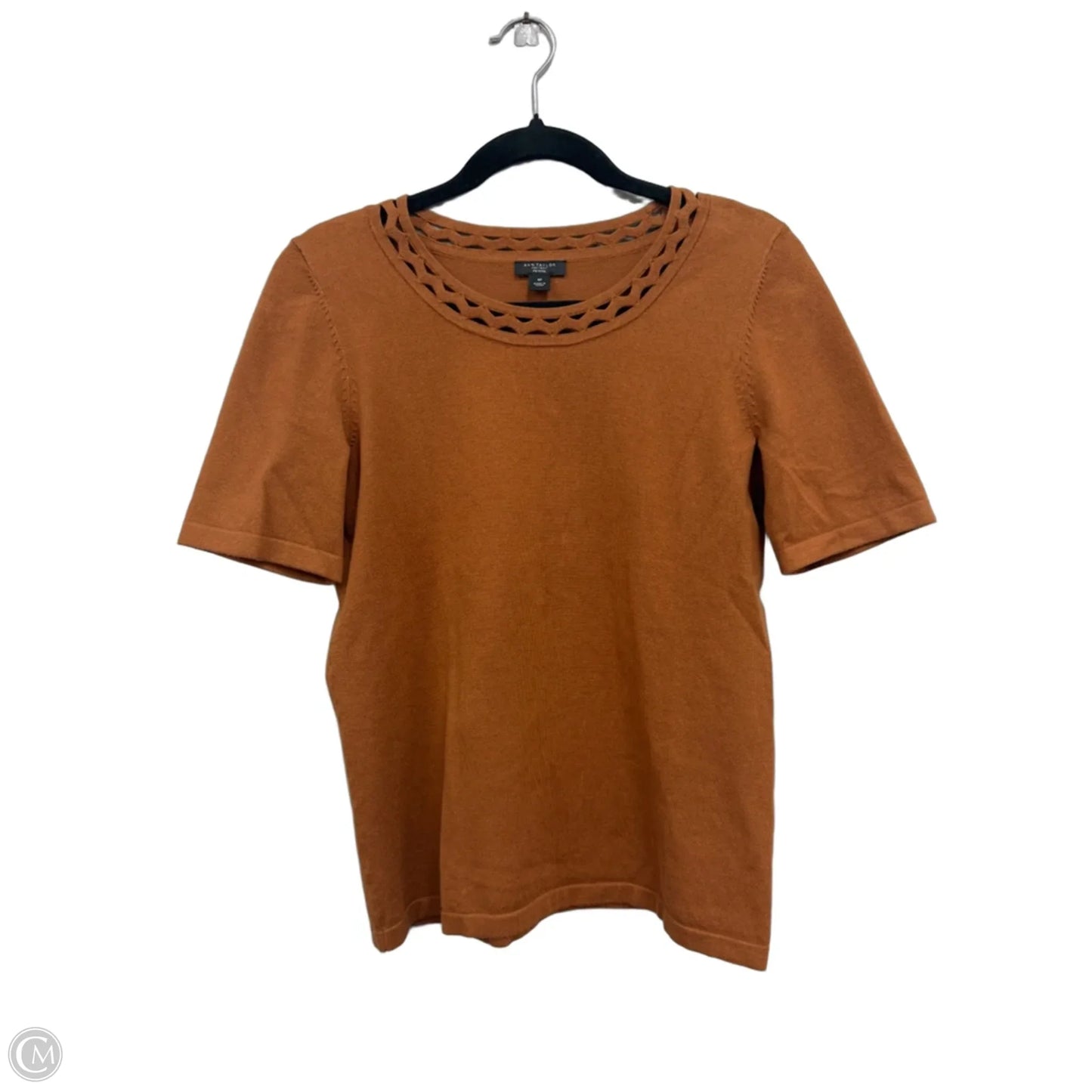 Top Short Sleeve By Ann Taylor In Copper, Size: Mp